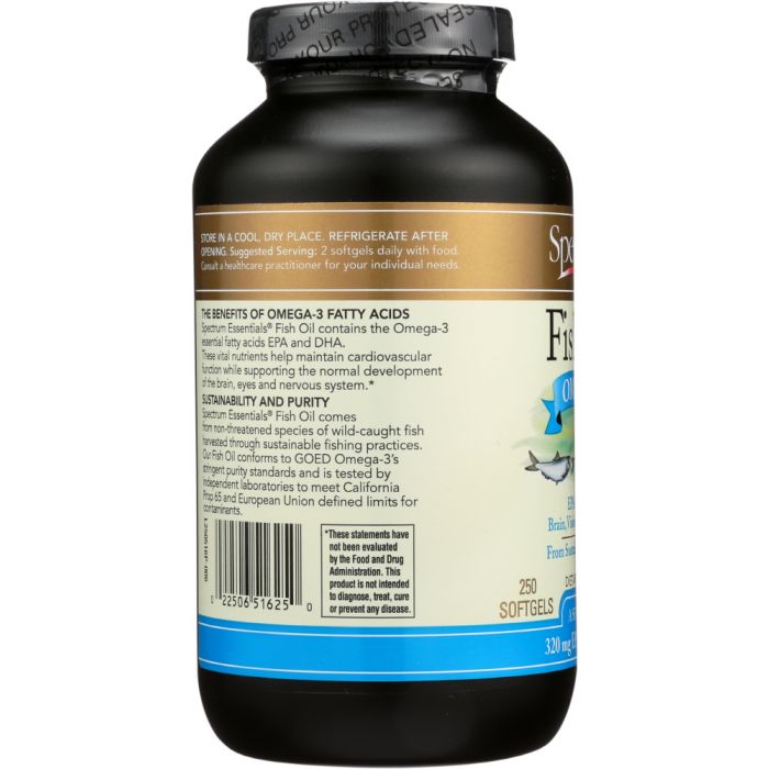 SPECTRUM ESSENTIAL: Fish Oil Omega-3 1000 mg, 250 Softgels