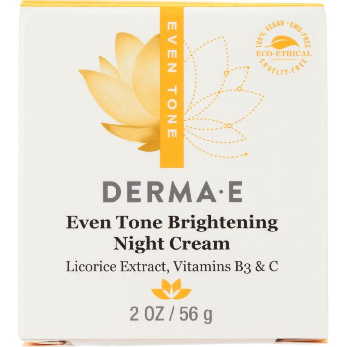 DERMA E: Evenly Radiant Brightening Night Cream with Vitamin C, 2 oz