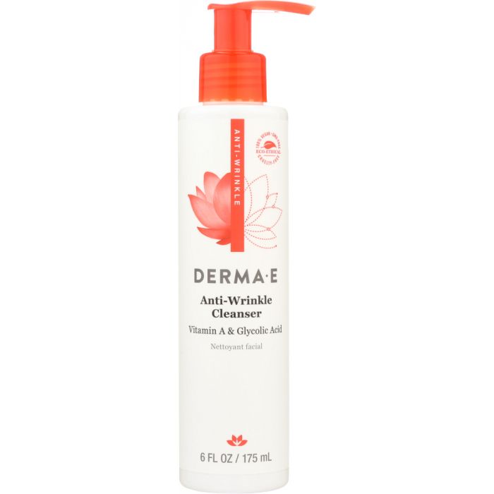 DERMA E: Anti-Wrinkle Vitamin A Glycolic Cleanser with Papaya, 6 oz