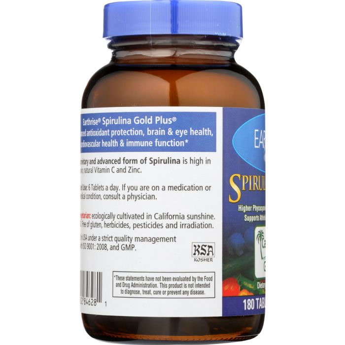 EARTHRISE: Spirulina Gold Plus 500 mg, 180 tablets