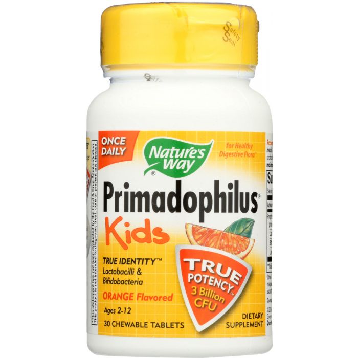 NATURE'S WAY: Primadophilus Kids Orange Chewables Ages 2-12, 30 Tablets