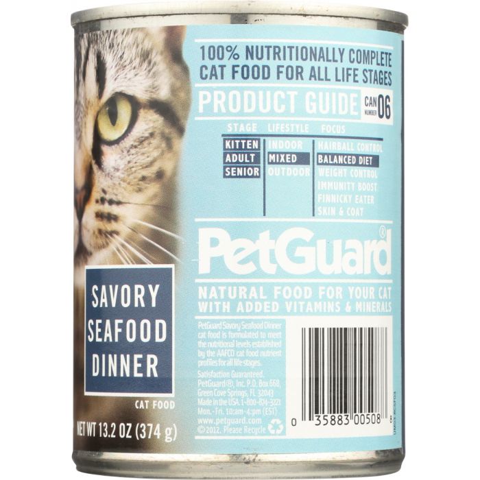PETGUARD: Savory Seafood Dinner Canned Cat Food, 13.2 oz