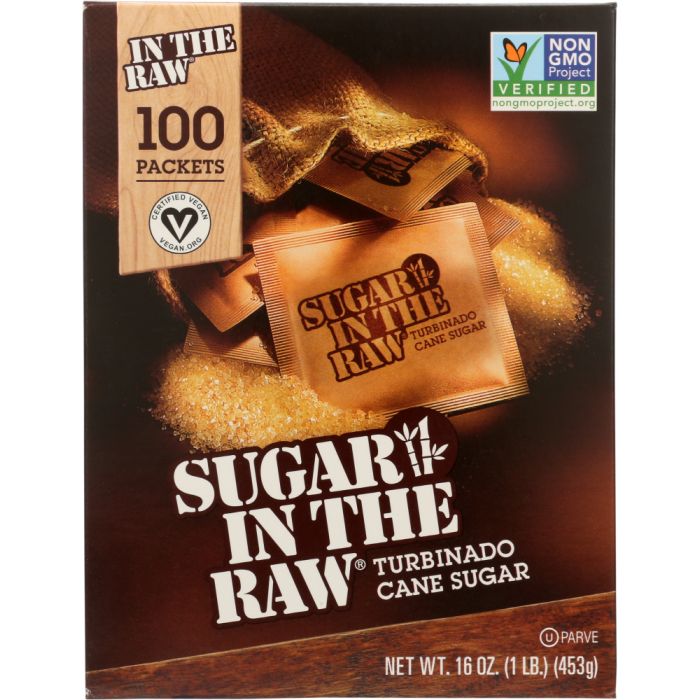 SUGAR IN THE RAW: Natural Cane Sugar 100 Packets, 16 oz
