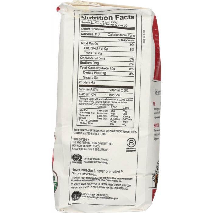 KING ARTHUR: Organic All Purpose Artisan Flour, 2 lb