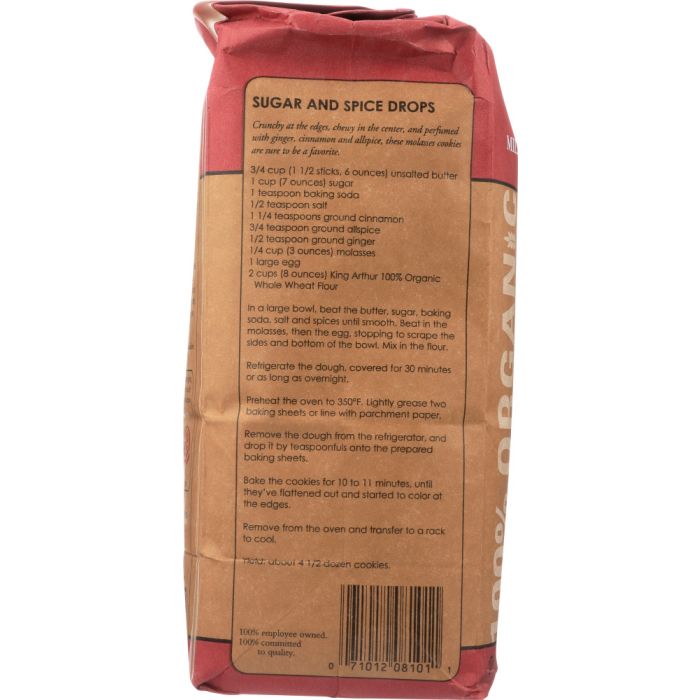 KING ARTHUR: Organic Whole Wheat Flour, 5 lb