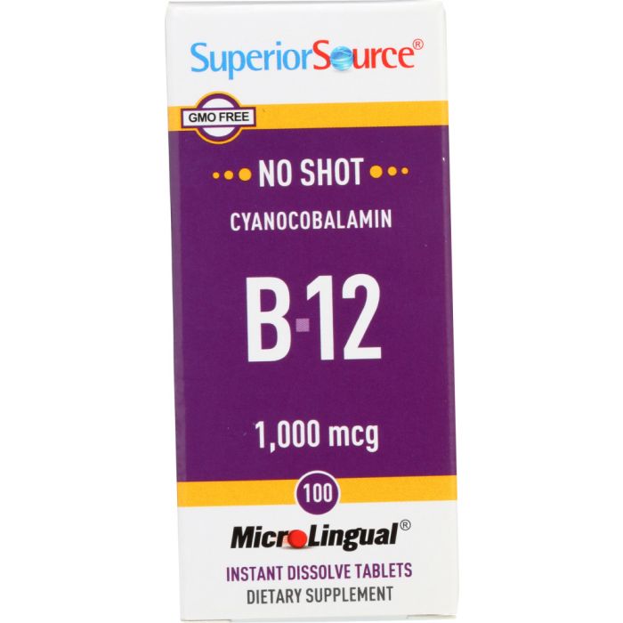 SUPERIOR SOURCE: No Shot Cyanocobalamin B-12 1,000 mcg, 100 tb