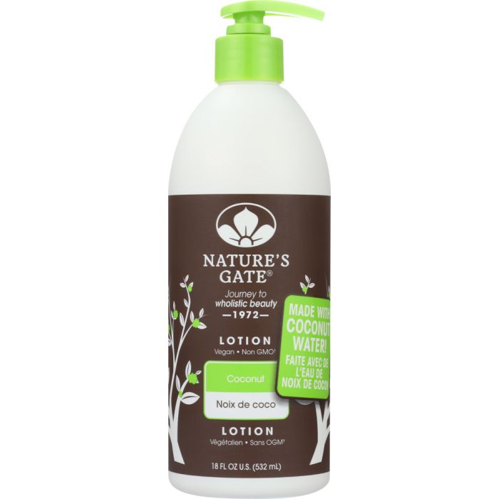 NATURES GATE: Body Lotion Coconut, 18 oz