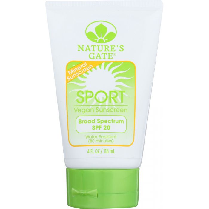 NATURES GATE: Mineral Sport Broad Spectrum SPF 20 Sunscreen, 4 oz