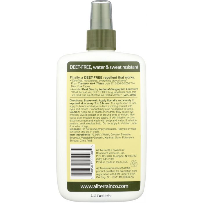 ALL TERRAIN: Spray Insect Repellent Herbal Armor, 8 oz