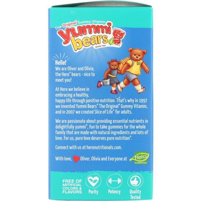 YUMMI BEARS: Fiber Natural Fruit Flavors, 60 Gummy Bears
