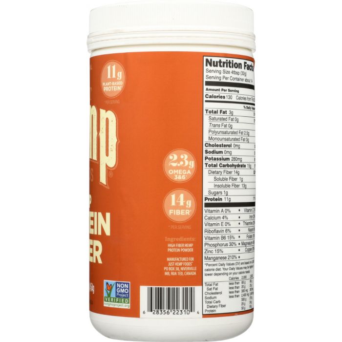 JUST HEMP FOODS: Hemp Protein Powder Plus Fiber, 1 lb