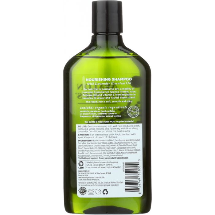 AVALON ORGANICS: Shampoo Nourishing Lavender, 11 oz