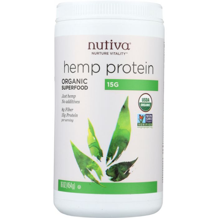 NUTIVA: Organic Superfood Hemp Protein 15 G, 16 oz