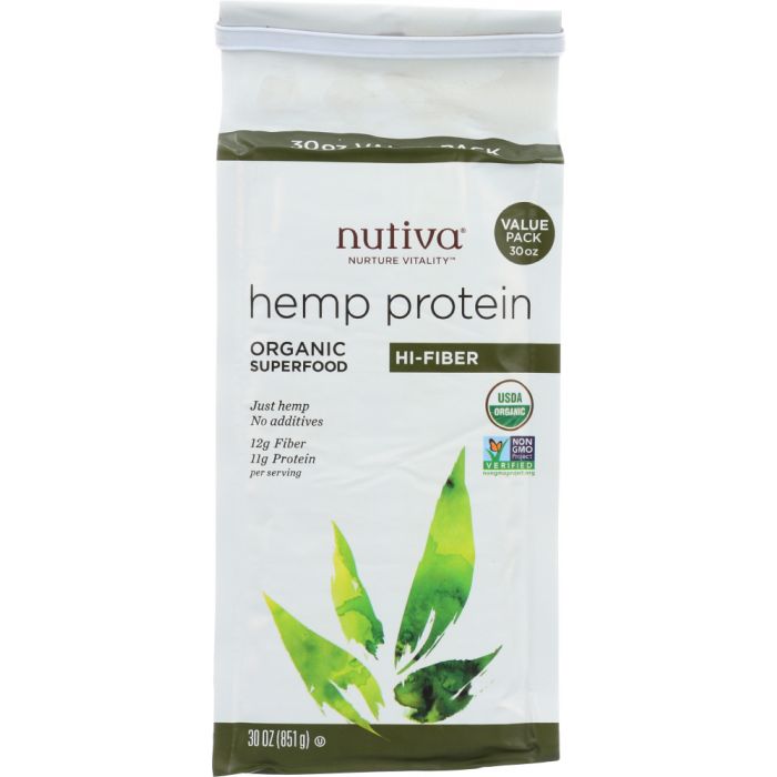 NUTIVA: Hemp Protein Hi-Fiber, 30 oz