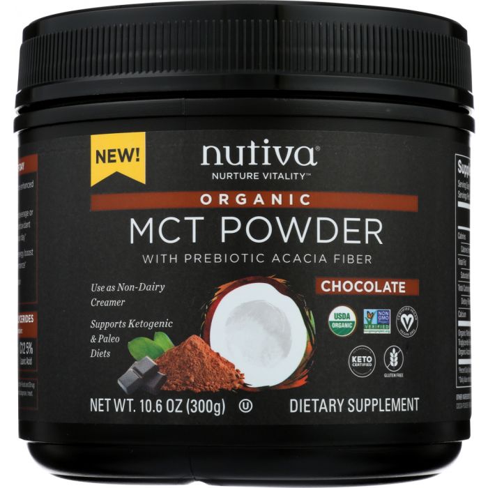 NUTIVA: Powder MCT Chocolate Organic, 10.6 oz