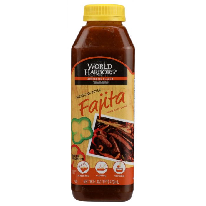 WORLD HARBORS: Mexican Style Fajita Marinade and Sauce, 16 Oz