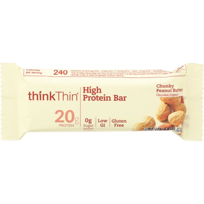 THINKTHIN: High Protein Bar Chunky Peanut Butter, 2.1 oz