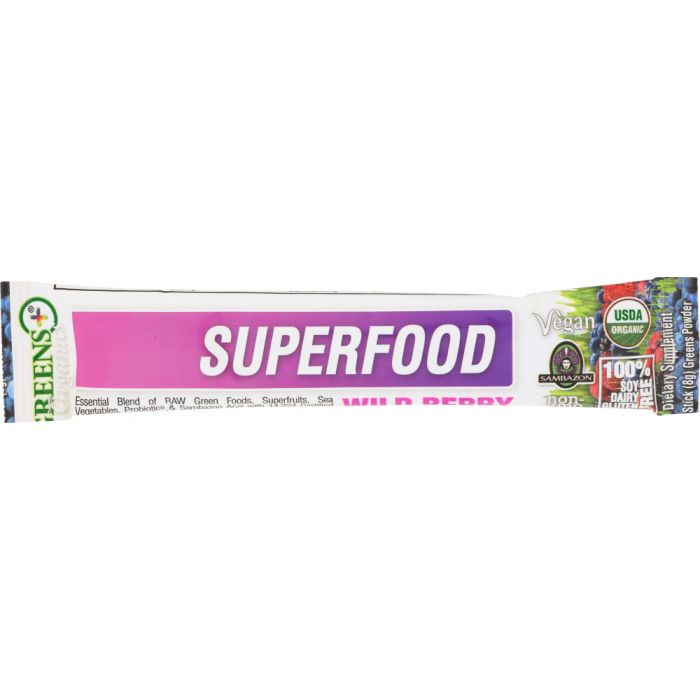 GREENS PLUS: Organic Superfood Wild Berry Stick, 8 gm