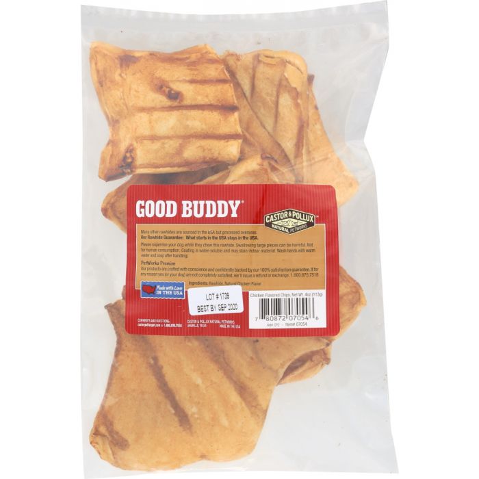 CASTOR AND POLLUX: Good Buddy Rawhide Chips Dog Chews, 4 oz