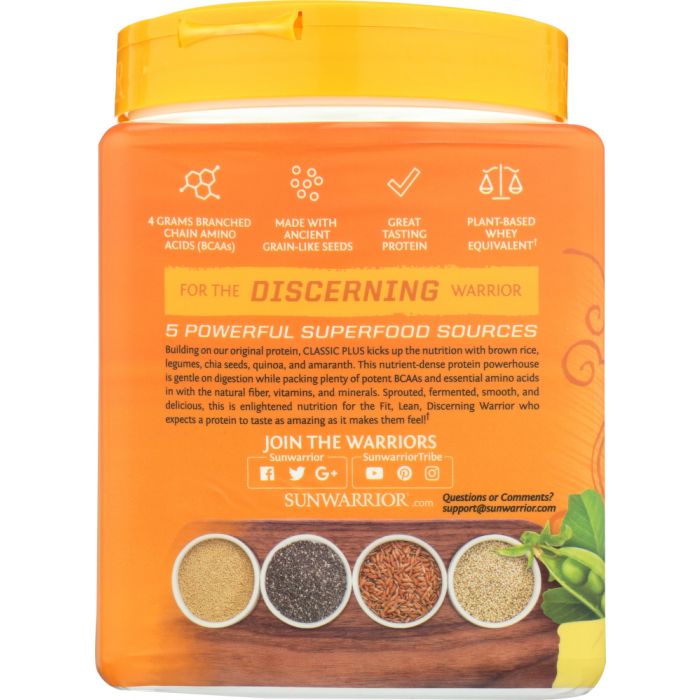 SUNWARRIOR: Protein Powder Classic Vanilla 375 gm, 13.2 oz