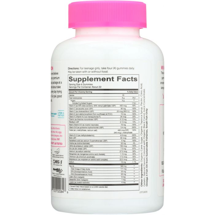 SMARTYPANTS: Vitamins Teen Girl Omega 3, 90 pc