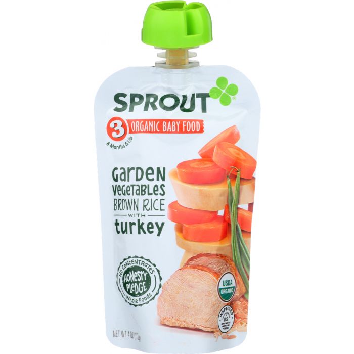 SPROUT: Vegetables Brown Rice Turkey, 4 oz