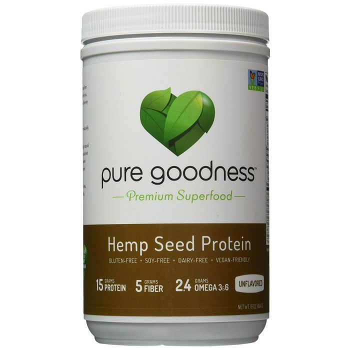 PURE GOODNESS: Hemp Seed Protein Powder, 16 oz