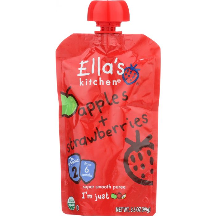 ELLAS KITCHEN: Baby Stage 1 Strawberry and Apples, 3.5 oz