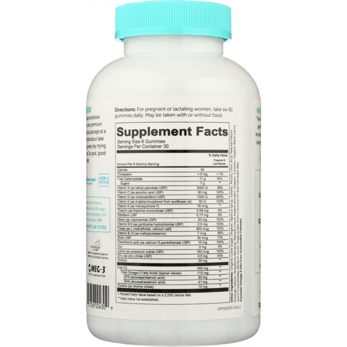 SMARTYPANTS: Prenatal Folate Omega 3 Vitamin D Gummies, 180 pc