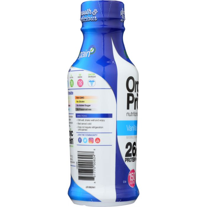 ORGAIN: Ready to Drink Vanilla Bean Protein Shake 26g, 14 oz