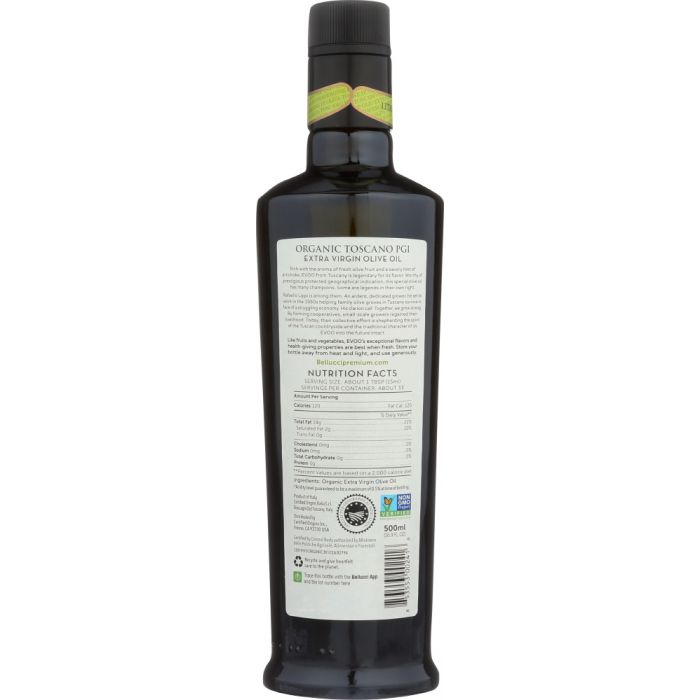 BELLUCCI PREMIUM: Toscano PGI Extra Virgin Olive Oil Organic, 500 ml