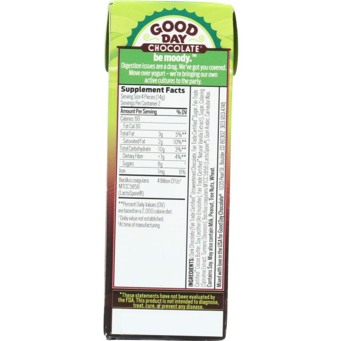 GOOD DAY CHOCOLATE: Probiotic Chocolate Supplement, 8 pc