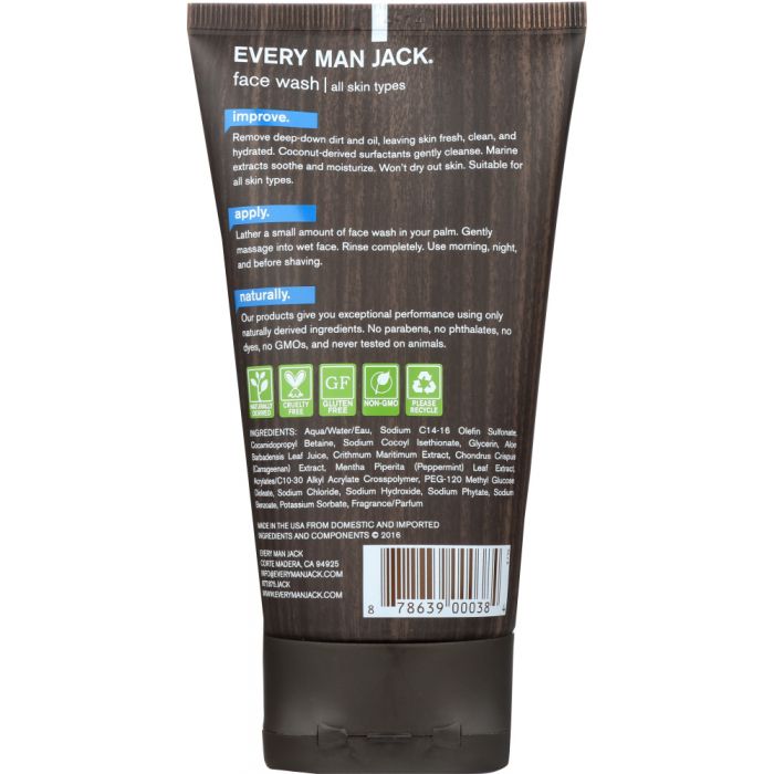 EVERY MAN JACK: Face Wash and Pre-Shave Signature Mint, 5 Oz