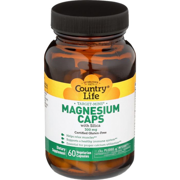 COUNTRY LIFE: Target Mins Magnesium Caps 300mg, 60 vc