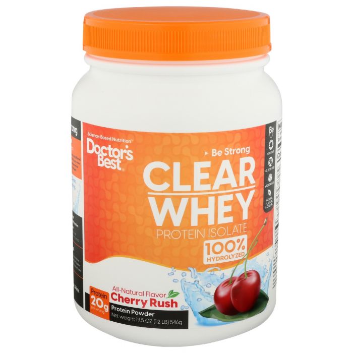 DOCTORS BEST: Clear Whey Protein Isolate Cherry Rush, 546 gm