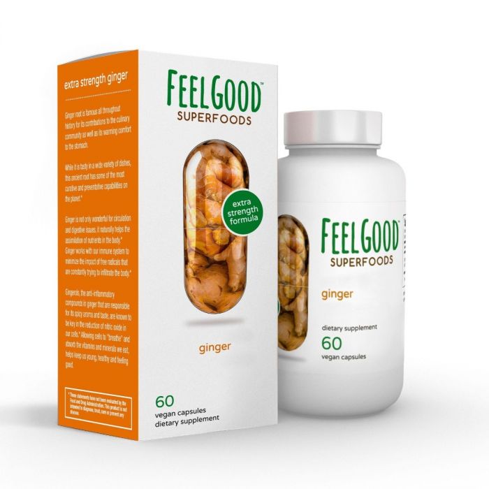 FEELGOOD ORGANIC SUPERFOODS: Ginger Ex Strength, 60 cp