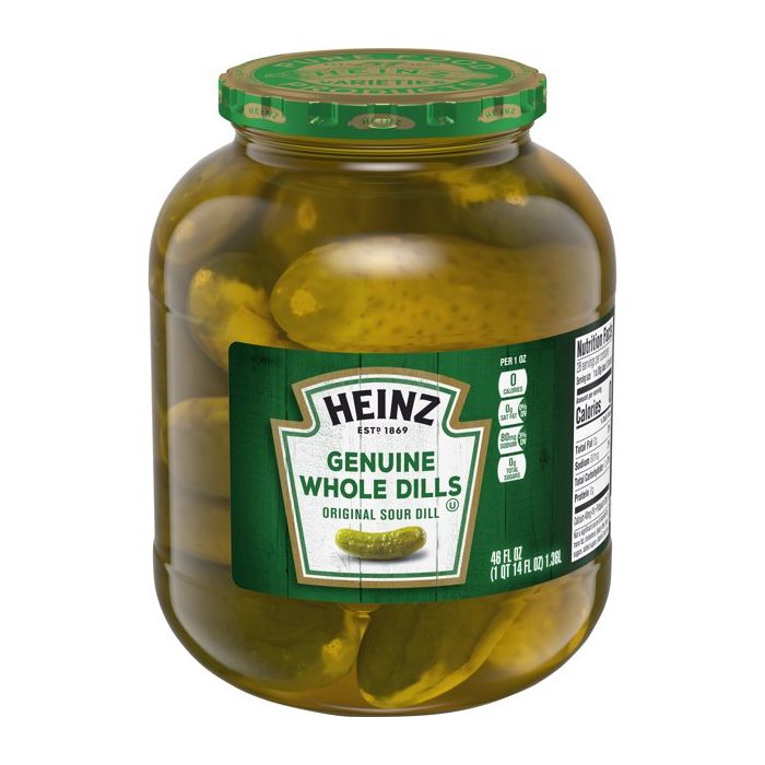 HEINZ: Genuine Whole Original Sour Dill Pickles, 46 oz