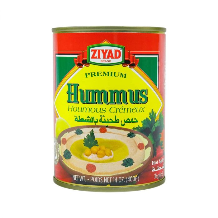 ZIYAD: Premium Hummus Hot Spicy Dip Tahini, 14 oz