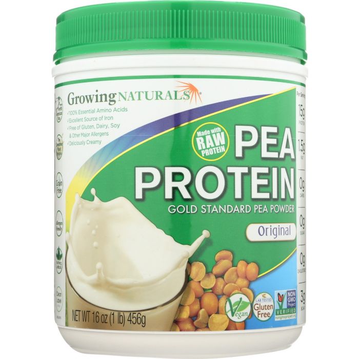 GROWING NATURALS: Original Pea Protein Powder, 1 lb