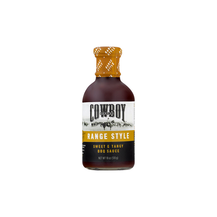 COWBOY CHARCOAL: Range Style Sweet & Tangy BBQ Sauce, 18 oz