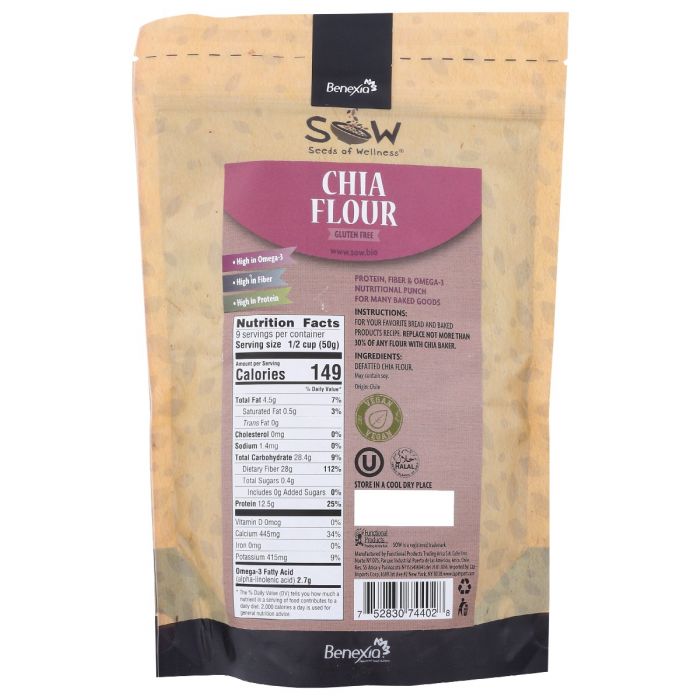 SOW: Pure Chia Flour, 16 oz