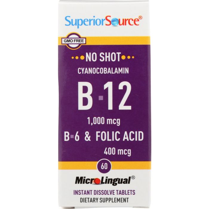 SUPERIOR SOURCE: B12 1000 B6 Folic Acid40, 60 tb