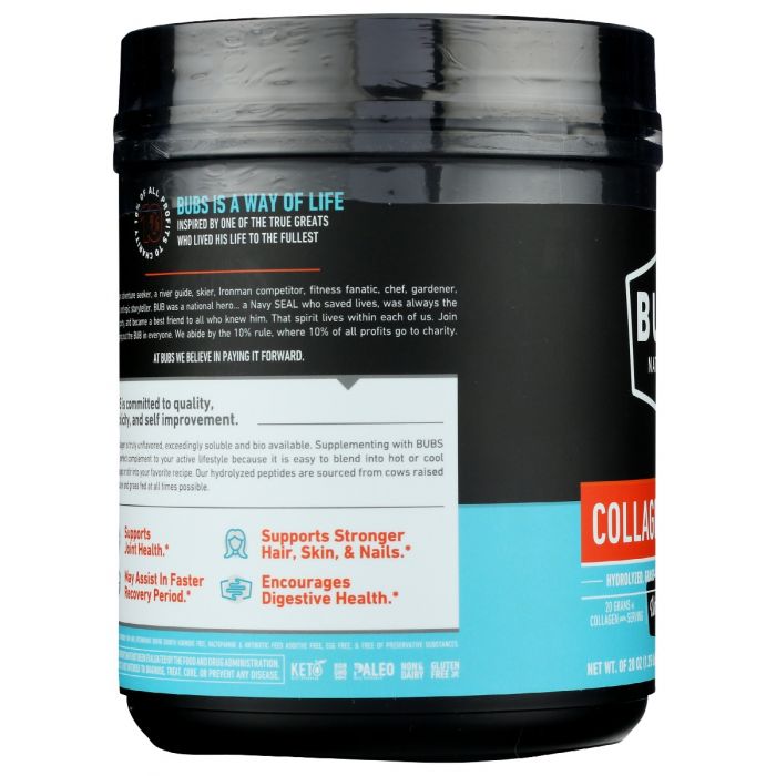 BUBS NATURALS: Collagen Protein Unflavored Powder, 20 oz