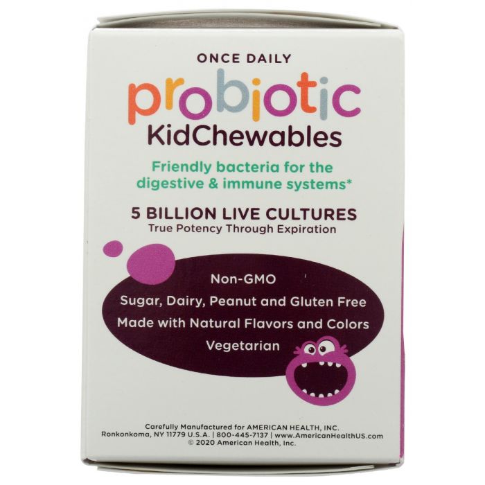 AMERICAN HEALTH: Probiotic Kid Grape Chew, 30 ea