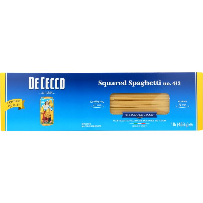 DE CECCO: Pasta Squared Spaghetti, 16 oz
