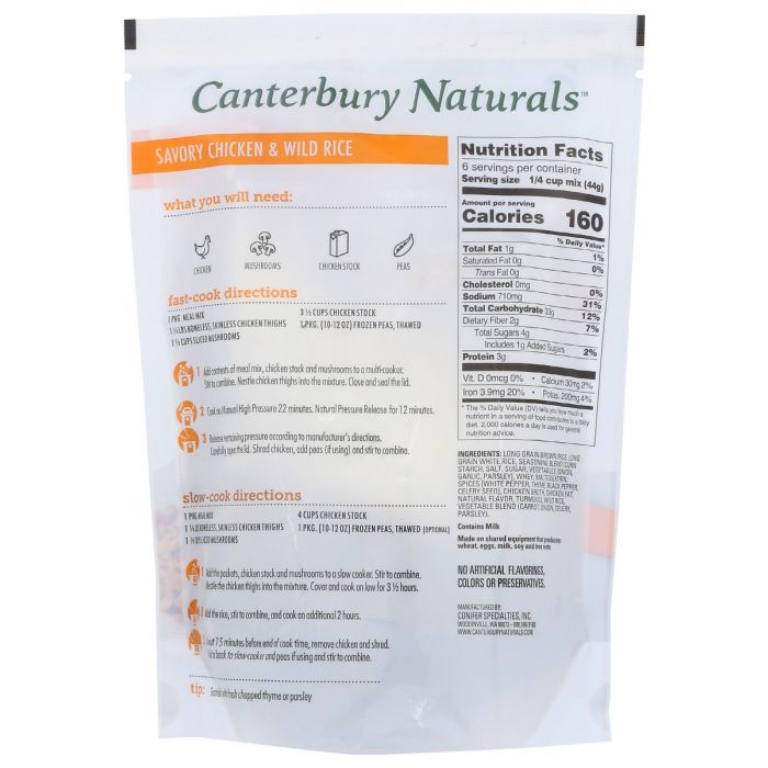 CANTERBURY NATURALS: Meal Kit Chkn & Wld Rice, 9.4 oz