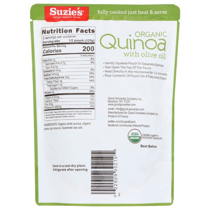 SUZIES: Quinoa Olive Oil Sea Salt, 9 oz