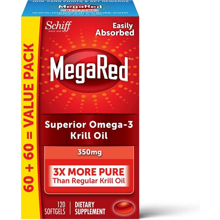MEGARED: Superior Omega 3 Krill Oil 350Mg, 120 cp