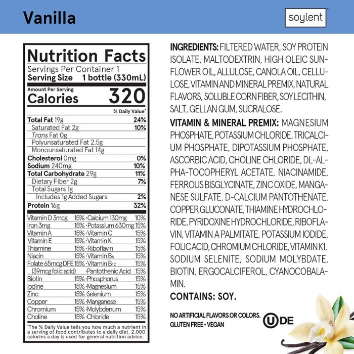 SOYLENT: Protein Soy Vanilla 4Pk, 44 fo